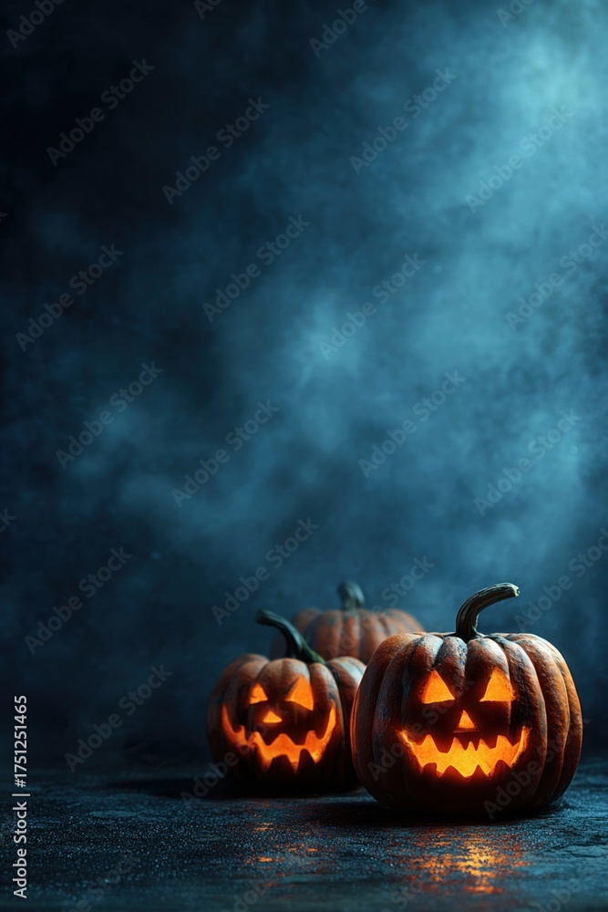 Naklejka premium halloween background with pumpkin