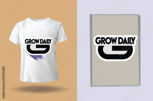 T shirt with purple grow daily graphic clothing apparel