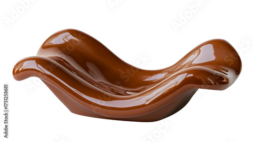 Brown Chocolate Splash Wave Form liquid isolated on a transparent background