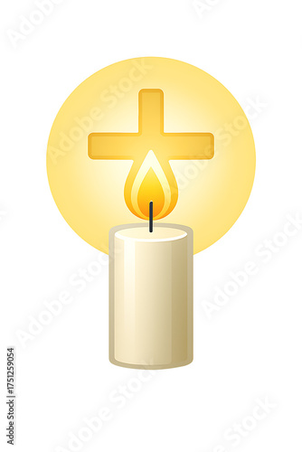 Faith candle isolated on transparent background