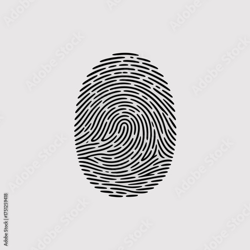 Abstract Fingerprint Illustration on Clean Background for Identification and Security Concepts Unique Identification Method for Individuals