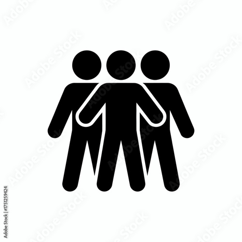 Teamwork Collaboration Group of People Silhouette Symbol for Business and Cooperation and Community Engagement in Organizations and Social Gatherings