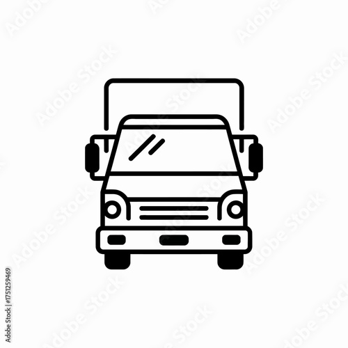 Delivery Truck Icon for Transportation and Logistics Services Representing Shipping and Distribution with Simple Clean Lines