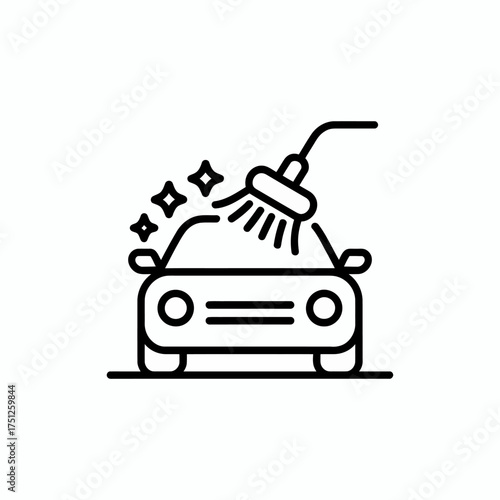 Car wash service illustration depicting cleanliness and vehicle maintenance providing a clean and shining vehicle representing care and attention