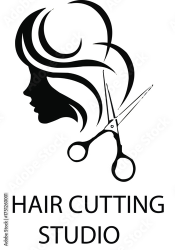 Silhouette profile of stylist with scissors