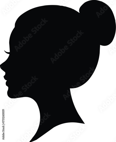 Elegant Bun Hairstyle Silhouette Profile