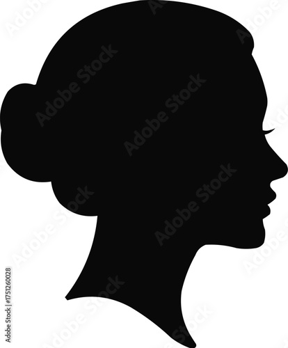 Elegant Bun Hairstyle Silhouette Profile