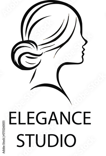 Elegant Bun Hairstyle Silhouette Profile