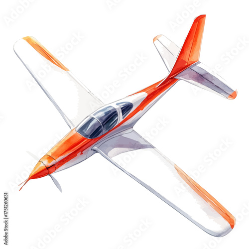 Glider, watercolor drawing vector, isolated on a white background.