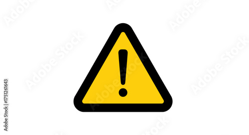 Yellow Warning Sign with Exclamation Point for Hazard or Danger.