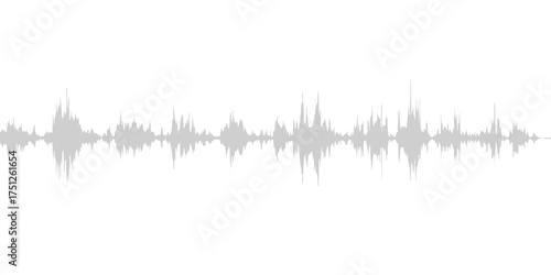 Abstract vector illustration of a music background with sound wave equalizer line design over a field of grass silhouette pattern