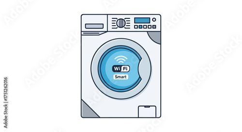 Modern Smart Washing Machine with Wi-Fi Connectivity.