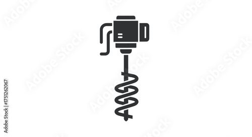 Simple Black Corkscrew Icon for Wine Bottle Opening.