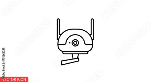 Modern Wireless Security Camera with Antennas and Adjustable Mount.
