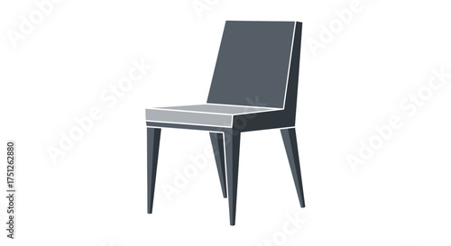 Modern Dark Grey Dining Chair with Light Seat.