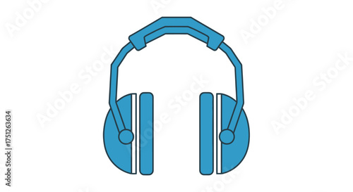 Blue industrial earmuffs for hearing protection.