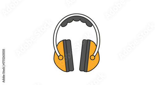 Orange and Gray Protective Earmuffs for Noise Reduction.