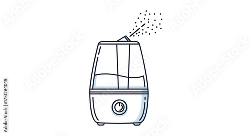 Modern Ultrasonic Humidifier Releasing Fine Mist.