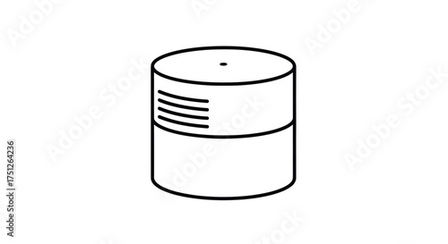 Simple Line Art Drawing of Cylindrical Smoke Detector.