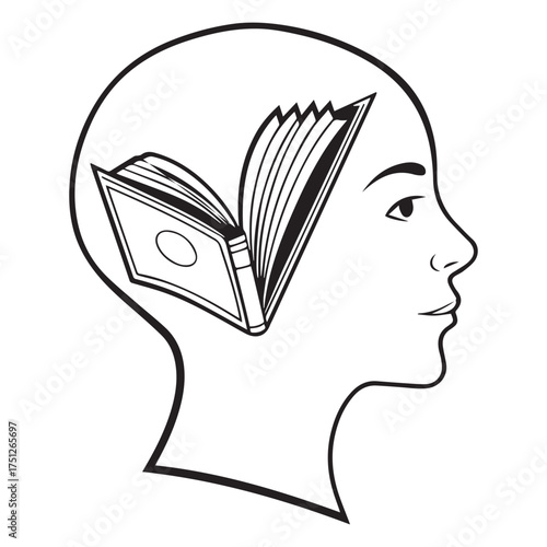 book reading concept vector