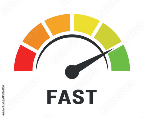 Speedometer Gauge Illustration for Fast Performance on Transparent Background