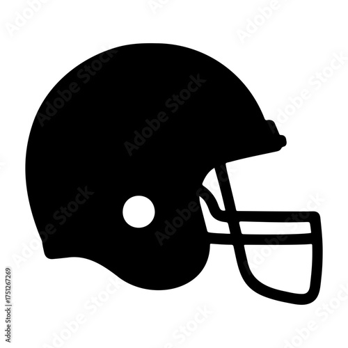 Veterans day vector illustration of a black football helmet with a white circle on the side view