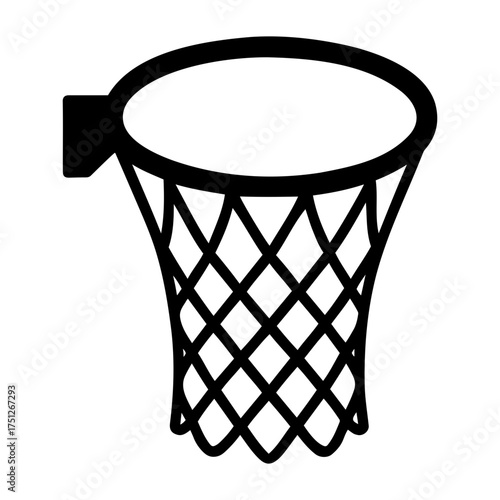 Veterans day vector illustration of a basketball hoop with a net hanging down in black and white