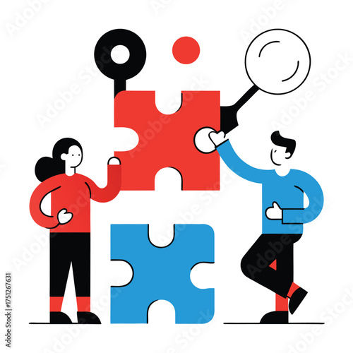 Teamwork puzzle solving with magnifying glass collaboration
