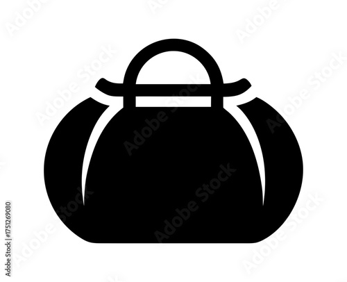 Gym Bag Black Silhouette Vector Icon