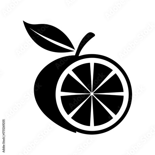 Lemon Slice Black Silhouette Vector Illustration