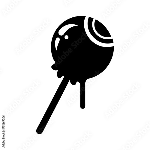 Lollipop Black Silhouette Vector Illustration