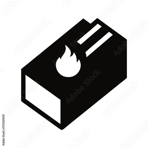 Matchbox Black Silhouette Vector Illustration