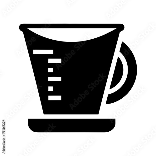Measuring Cup Black Silhouette Vector Icon