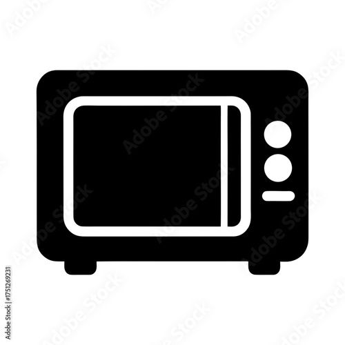 Microwave Black Silhouette Vector Illustration