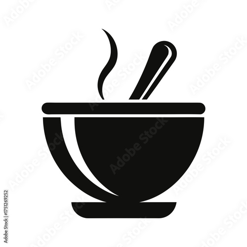 Mixing Bowl Black Silhouette Vector Clipart