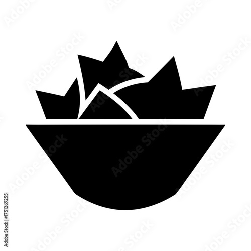 Nacho Chips Black Silhouette Vector Illustration