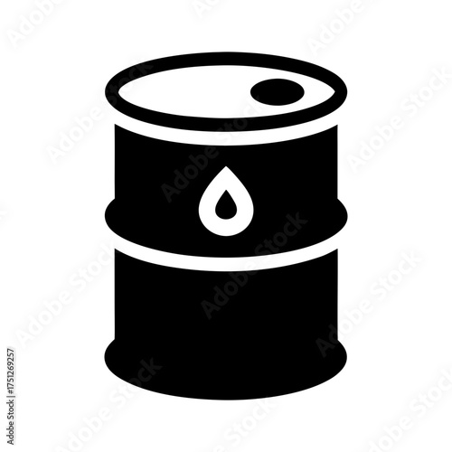 Oil Barrel Black Silhouette Vector Illustration