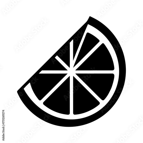 Orange Slice Black Silhouette Vector Icon