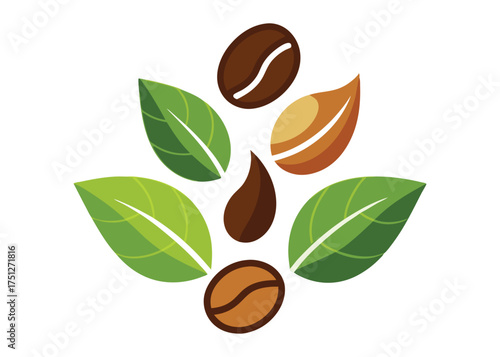 coffee beans isolated on white background