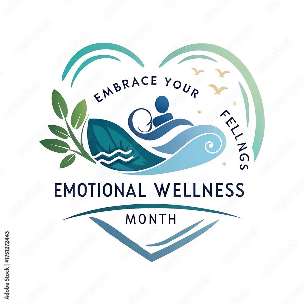 Fototapeta premium Emotional Wellness Month Celebration, Mindful Living Awareness Month, Mental Health and Self-Care Month, Stress Relief and Positivity Month, Emotional Balance and Happiness Month