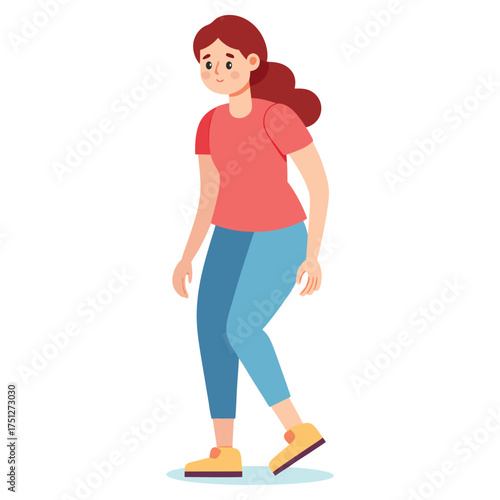 A Female Illustration Isolated on White
