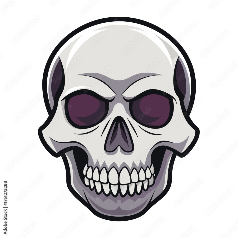 Fototapeta premium Skeleton Head Skull Vector Illustration