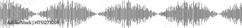 Blurred Abstract Audio Equalizer Display with Continuous Scribbled Gray Waveforms Representing Dynamic Sound Frequency and Digital Noise on White background