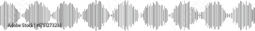 Seamless Repeating Digital Audio Envelope Pattern Blurry Textured Gray Sound Waves Showing Amplitude Modulation on a White Background
