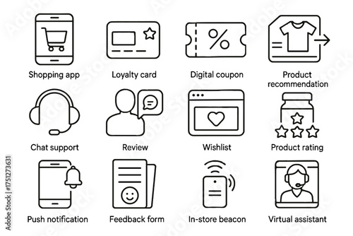 Coupon notification feedback icon assistant shopping retail vector recommendation smart icons app