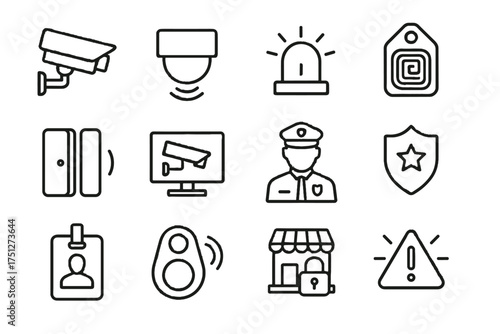Door rfid tag monitor security motion retail badge smart icon vector store