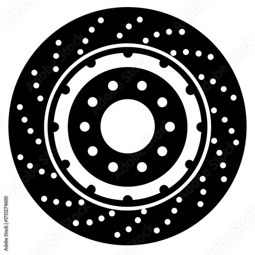 Silhouette Vector of Brake on white background