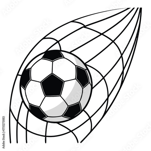 Monochrome football goal score victory sport symbol graphic design concept abstract
