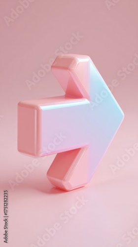 Pink arrow pointing right on a pink background.