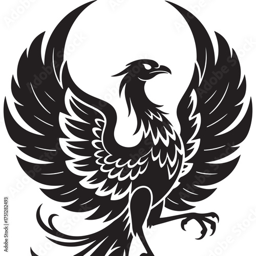 Majestic Phoenix Bird Silhouette Vector Illustration